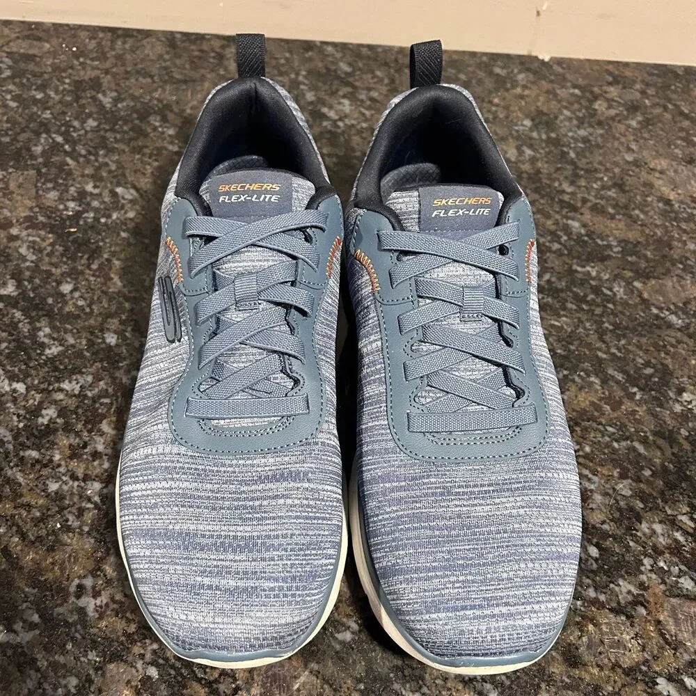 Skechers Flex-Lite Air Cooled Memory Foam Mens 10.5 EUC Heather Blue Slip On
